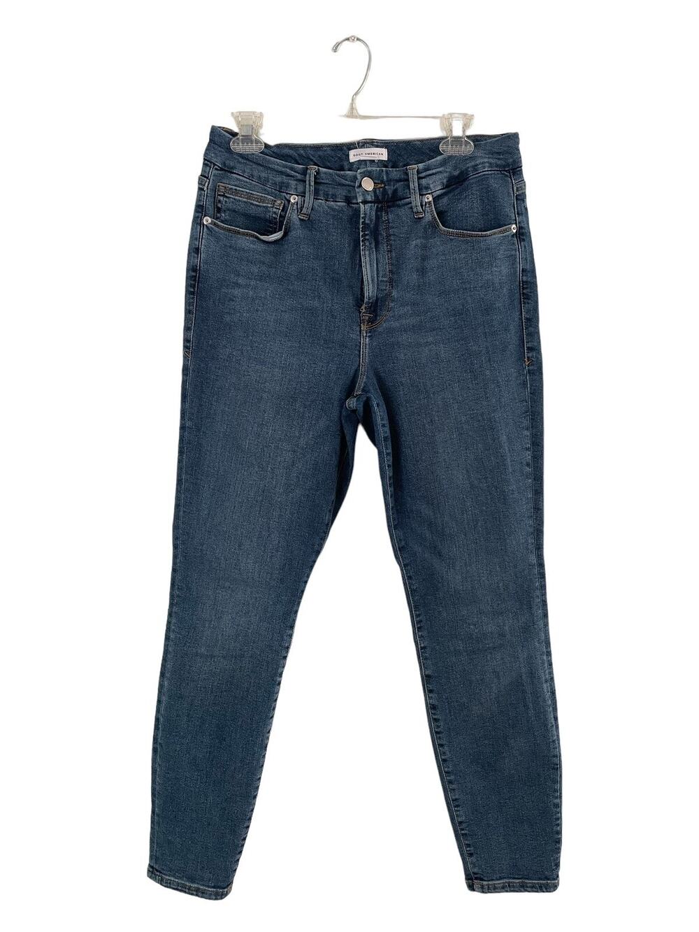 Good American High Rise Organic Cotton Skinny Jeans Size 12 31x27